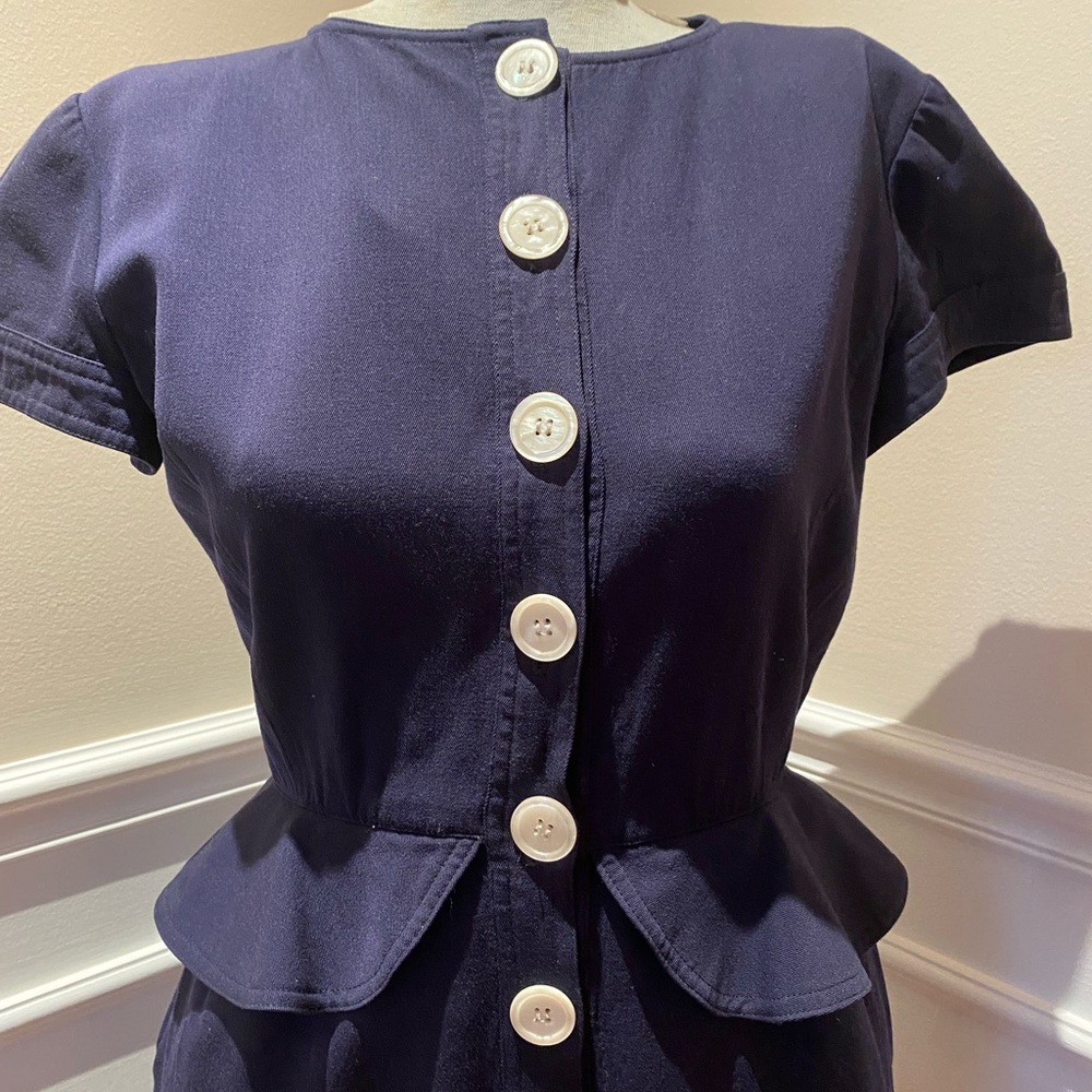 Valentino Vintage Navy Blue Dress - Picture 2 of 6
